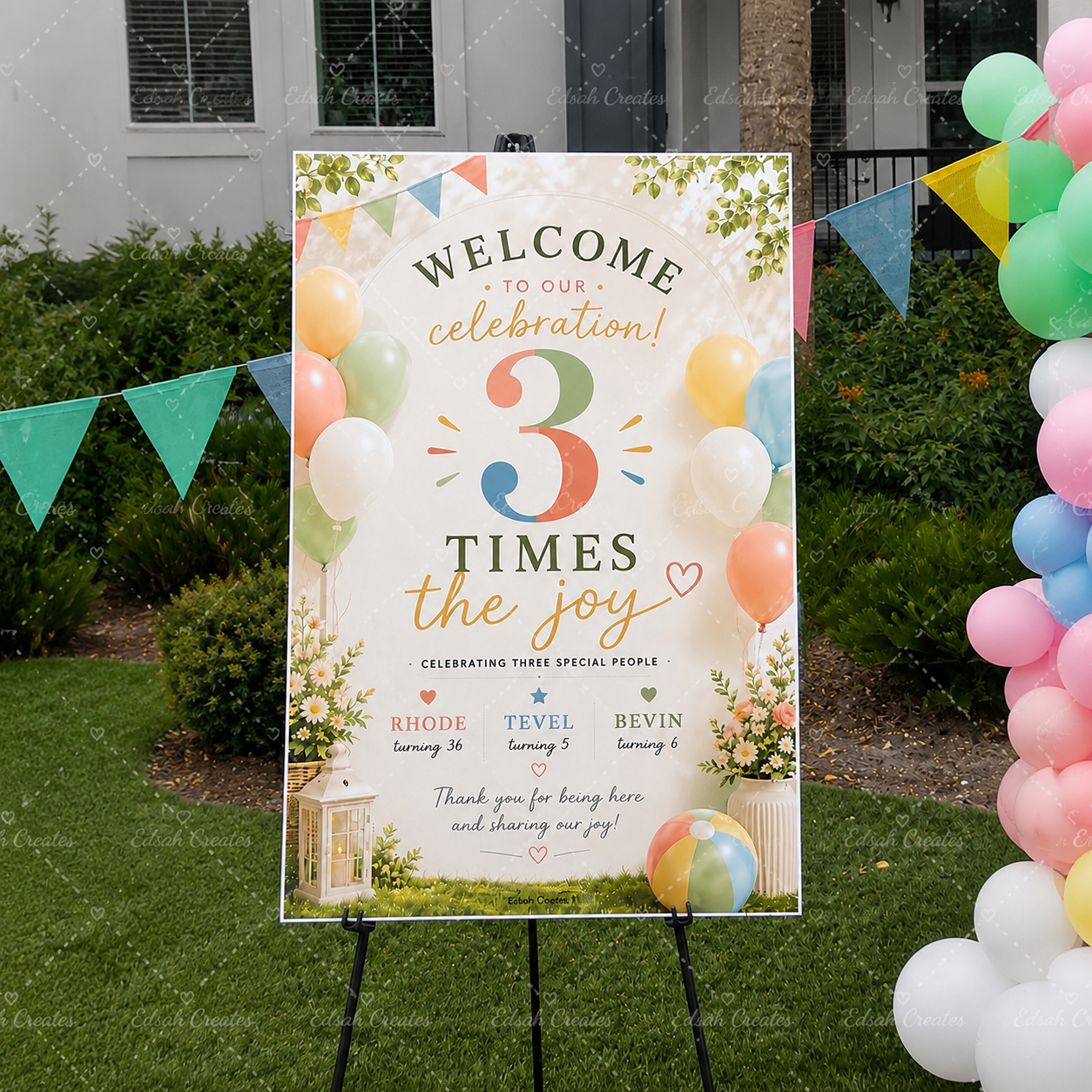 Personalized Welcome Sign (20×30 Foam Board)