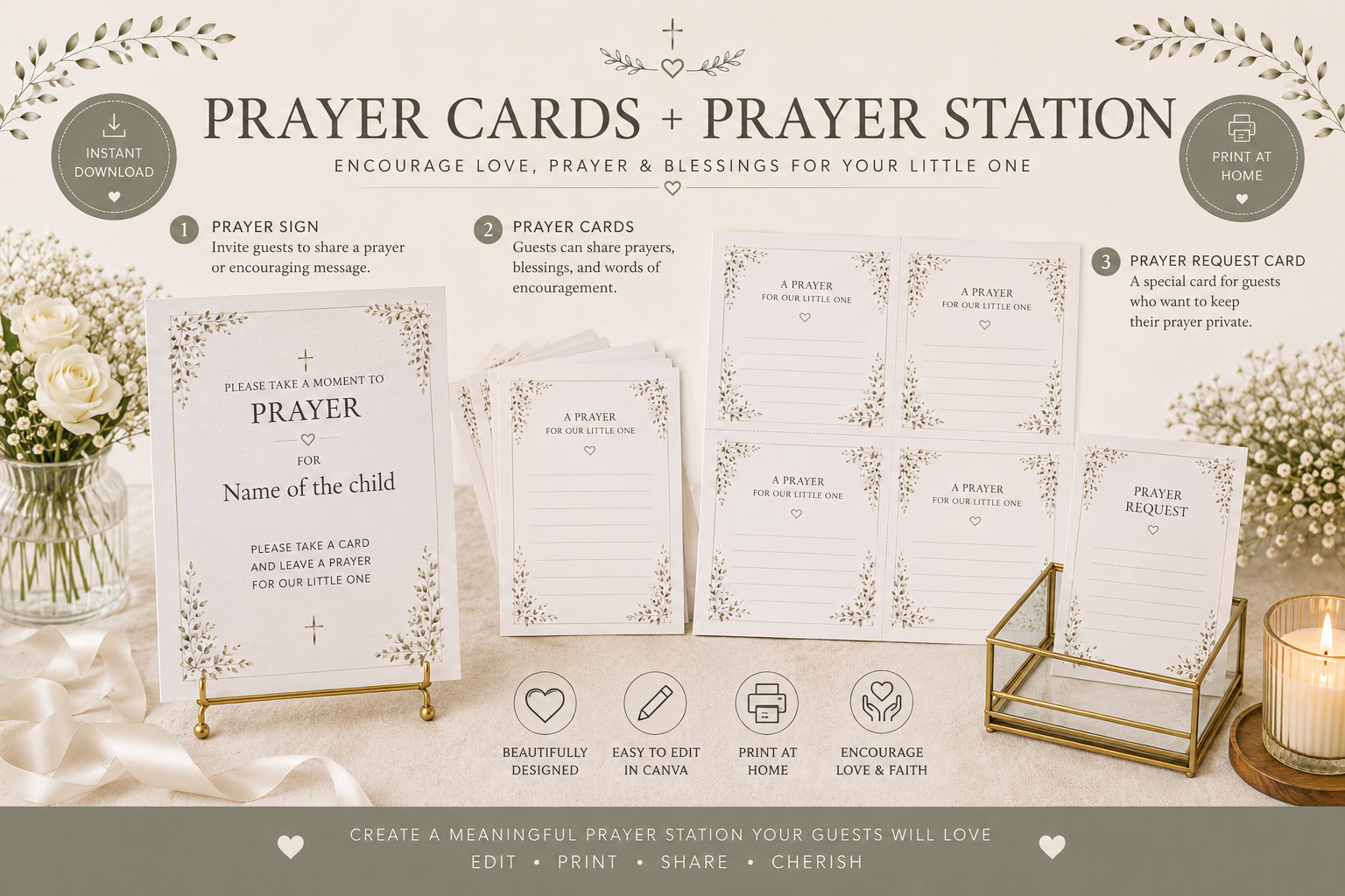 Child Dedication Bundle | Editable Canva Templates