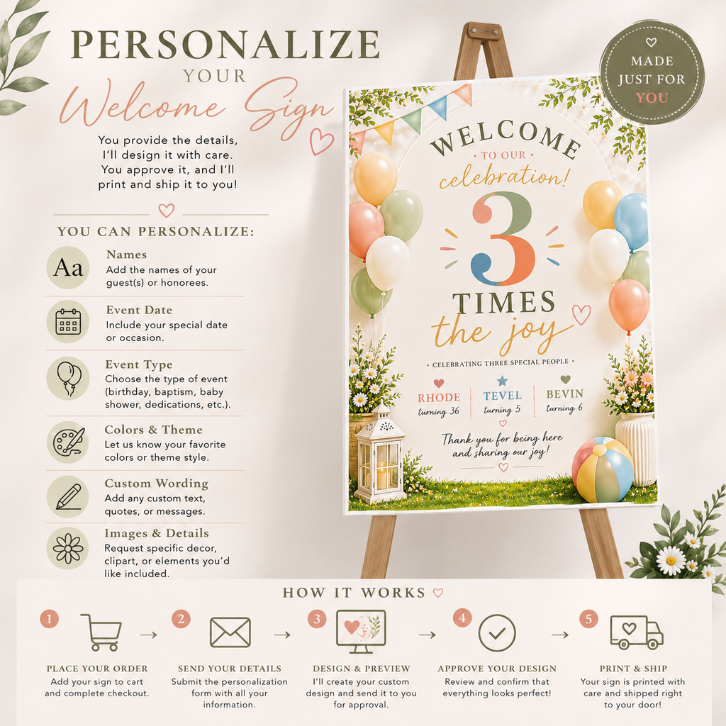 Personalized Welcome Sign (20×30 Foam Board)